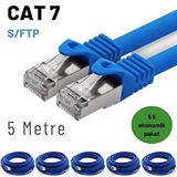IRENIS 5 adet 5 Metre IRENIS CAT7 Kablo S/FTP Ethernet Network LAN Ağ Kablosu (siyah)