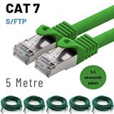 IRENIS 5 adet 5 Metre IRENIS CAT7 Kablo S/FTP Ethernet Network LAN Ağ Kablosu (yeşil)