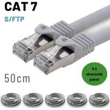 IRENIS 5 Adet 50 cm Irenıs Cat7 Kablo S/ftp Ethernet Network Lan Ağ Kablosu - Gri