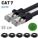 IRENIS 5 Adet 50 cm Irenıs Cat7 Kablo S/ftp Ethernet Network Lan Ağ Kablosu - Siyah