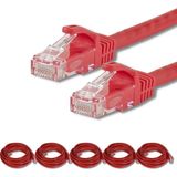 IRENIS 5 Adet Irenıs Cat7 Kablo Ethernet Network Internet Lan Kablosu - Kırmızı - 25 cm