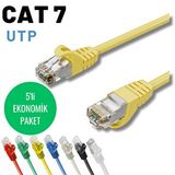 IRENIS 5 Adet Irenıs Cat7 Kablo Ethernet Network Internet Lan Kablosu - Sarı - 50 cm