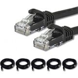 IRENIS 5 Adet Irenıs Cat7 Kablo Ethernet Network Internet Lan Kablosu - Siyah - 25 cm