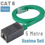 IRENIS 5 Metre CAT6 Kablo Uzatma Seti, Yassı Ethernet Kablo ve Ekleyici