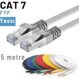 IRENIS 5 Metre CAT7 Kablo Yassı FTP Ethernet Network LAN Ağ Kablosu Gri