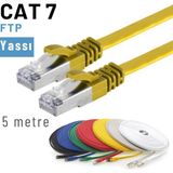 IRENIS 5 Metre CAT7 Kablo Yassı FTP Ethernet Network LAN Ağ Kablosu Sarı