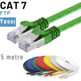 IRENIS 5 Metre CAT7 Kablo Yassı FTP Ethernet Network LAN Ağ Kablosu Yeşil