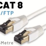 Irenis 5 Metre Cat8 Kablo F/Ftp Lszh Ethernet Network Lan Ağ Kablosu Beyaz