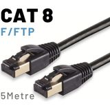 Irenis 5 Metre Cat8 Kablo F/Ftp Lszh Ethernet Network Lan Ağ Kablosu Siyah