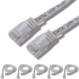 IRENIS Cat6 Kablo Yassı Ethernet Network Lan 10 mt Beyaz 5 Adet Ağ Kablosu
