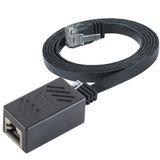 IRENIS CAT6 Yassı Ethernet Kablo ve Ekleyici birlikte Uzatma Seti Siyah 10 Metre