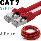 IRENIS CAT7 Kırmızı 3 mt Ethernet Network LAN Ağ Kablosu