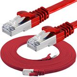 IRENIS CAT7 Yassı FTP Ethernet Network Lan İnternet Kablosu, Kırmızı 1 metre