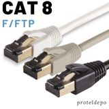 Irenis CAT8 Kablo F/FTP LSZH Ethernet Network LAN Ağ Kablosu 50 CM -Gri
