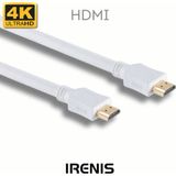 IRENIS HDMI Kablo, 4K Destekli, Altın Uçlu, Naylon Örgü, 2 Metre Beyaz