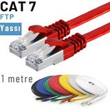 IRENIS IRENIS 1 Metre CAT7 Kablo Yassı FTP Ethernet Network LAN Ağ Kablosu (kırmızı)