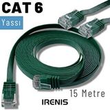 IRENIS Irenis 15 Metre Cat6 Kablo Yassı Ethernet Network Lan Ağ İnternet Kablosu Siyah