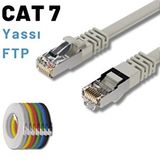 IRENIS IRENIS 15 Metre CAT7 Kablo Yassı FTP Ethernet Network LAN Ağ Kablosu (beyaz)