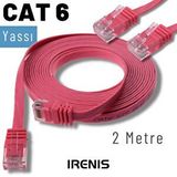 IRENIS Irenis 2 Metre Cat6 Kablo Yassı Ethernet Network Lan Ağ İnternet Kablosu Pembe