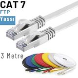 IRENIS IRENIS 3 Metre CAT7 Kablo Yassı FTP Ethernet Network LAN Ağ Kablosu (beyaz)