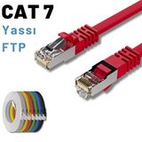 IRENIS IRENIS 3 Metre CAT7 Kablo Yassı FTP Ethernet Network LAN Ağ Kablosu (kırmızı)