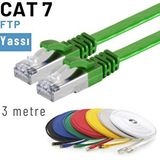 IRENIS IRENIS 3 Metre CAT7 Kablo Yassı FTP Ethernet Network LAN Ağ Kablosu (yeşil)