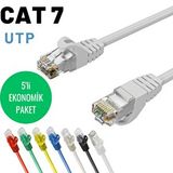 IRENIS IRENIS 5 adet 1 metre CAT7 Kablo Ethernet Network İnternet LAN Kablosu (beyaz)