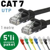 IRENIS IRENIS 5 adet 1 metre CAT7 Kablo Ethernet Network İnternet LAN Kablosu (siyah)