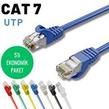 IRENIS IRENIS 5 adet 2 metre CAT7 Kablo Ethernet Network İnternet LAN Kablosu (mavi)
