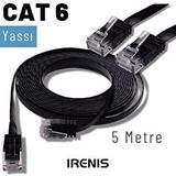 IRENIS Irenis 5 Metre Cat6 Kablo Yassı Ethernet Network Lan Ağ İnternet Kablosu Gri