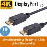 IRENIS IRENIS DisplayPort Kablo - 19 pin - 165 Hz destekli - 21 Gbit (siyah)