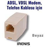 Irenıs Modem ve Telefon Kablo Ekleyici, Birleştirici, Uzatıcı - Beyaz