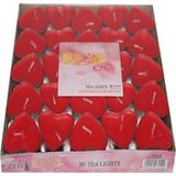 İrhanlar 50 Adet Kalpli Mum Tealight Kalp Şeklinde Kırmızı Mum