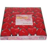 İrhanlar 50 Adet Tea Light Kalpli Kırmızı Mum