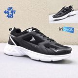 İri Ayak 45-46-47-48 Numaralar Da Rahat Kalıp Sneaker Erkek Spor Ayakkabı - Siyah Beyaz
