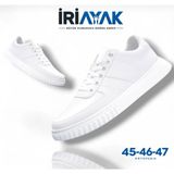 İri Ayak Büyük Numara 45-47 / Rahat Taban Casual Ayakkabı/ Erkek Sneaker - Günlük Kullanıma Uygun - Beyaz Beyaz