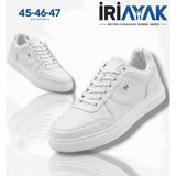 İri Ayak Erkek Büyük Numara Rahat Kalıp Sneaker Spor Ayakkabı (45-46-47-48) - Beyaz Beyaz