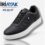 İri Ayak Erkek Büyük Numara Rahat Kalıp Sneaker Spor Ayakkabı (45-46-47-48) - Siyah Beyaz