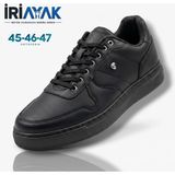 İri Ayak İriayak Erkek Büyük Numara Rahat Kalıp Sneaker Spor Ayakkabı (45-46-47-48) - Siyah