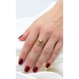 İris Jewelrys Çelik Vintage Alıs Gold Yüzük