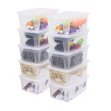 Iris Ohyama Çok yönlü saklama kutuları, 11 l, 10'lu set, şeffaf, kapak kolayca kapanabilir, istiflenebilir, plastik, dolap, raflar, sınıf, organizasyon, sanat malzemeleri, ayakkabı, MCB-11