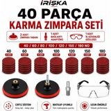 irişka Cırt Zımpara Seti + Matkap Aparatı + Gözlük 115 Mm(40 Parça) - 40 Adet