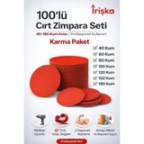 Irişka Yapışkanlı Zımpara Cırt Zımpara Pedi 100 Lü Karma