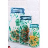 Irk Lemoon 3'lü Kilitli Poşet - Küçük, Orta ve Büyük Boy Plastik Saklama Kabı Seti - Aqua Yeşil