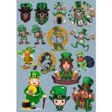 İrlandalı Sticker Set-3 17 Parça Telefon, Tablet, Defter, Laptop Sticker