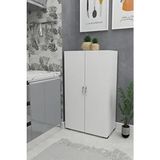 IRMAK DÜNYASI Irmak Modern 2 Kapılı Çok Amaçlı Dolap Beyaz Suntalam Malzeme 110 cm Yükseklik 59 cm Genişlik