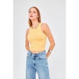 Irmak Kerekli Kadın Fitilli Basic Crop Atlet 4003 - Sarı