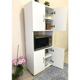 Irmak Mobilya 4 Kapaklı Beyaz Mikrodalga Fırın Dolabı Suntalam Malzeme 140 cm Ölçülerle Geniş Depolama