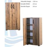 Irmak Mobilya Çok Amaçlı Dolap Banyo Dolap 2 Kapaklı 4 Gözlü Banyo Havlu Dolabı - Ceviz