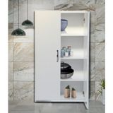 Irmak Mobilya Çok Amaçlı Dolap Beyaz Suntalam Malzeme ile 2 Kapaklı 110 cm Yükseklik ve 32 cm Derinlik